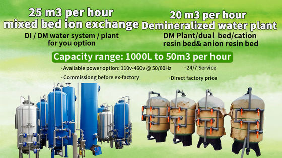 10000L/Hour ακατέργαστο νερό νερού ιονικής ανταλλαγής Purification Di Filter Feeding