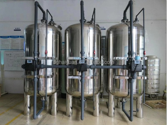 2500L/H ενεργό φίλτρο άμμου χαλαζία άνθρακα ανοξείδωτου χάλυβα άνθρακα